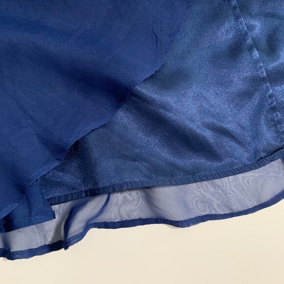 Hayley Matthews Navy Blue Lace & Chiffon Sleeveless Dress Size 12 Elegant Midi - Picture 8 of 10